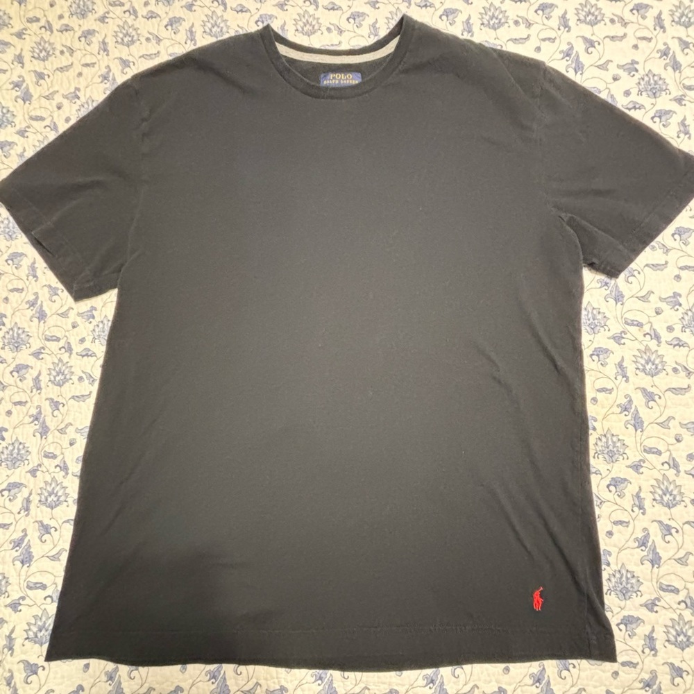 Polo by Ralph Lauren Men’s Black Tee with Red Logo Size Large